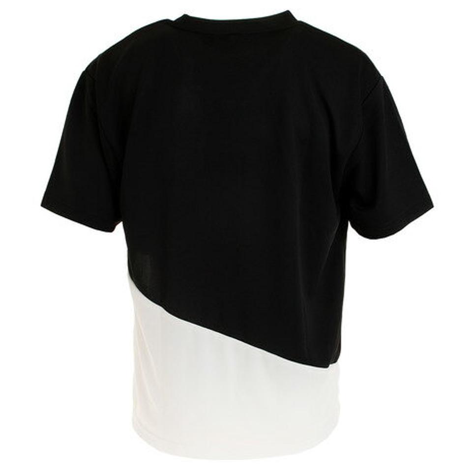 サテライト（Satellite） バドミントン ウェア Tシャツ 半袖 2トーン ドライ STS2D BLACK/WHITE （メンズ）