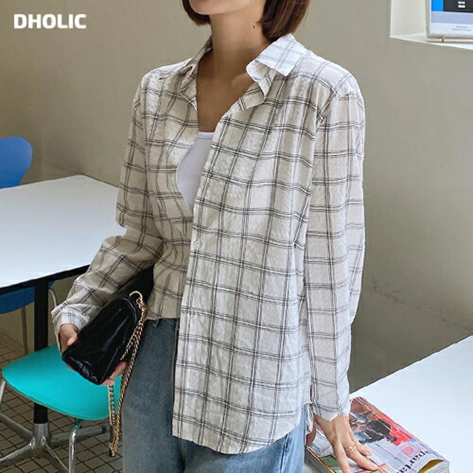 キャミレイヤードチェックシャツ・b01124 レディース 【bl】トップス シャツ チェック柄 長袖 キャミソール レイヤード スリーブレス ノースリーブ カジュアル ラフ 大人 アンバランス ユニーク 春 秋 韓国ファッション