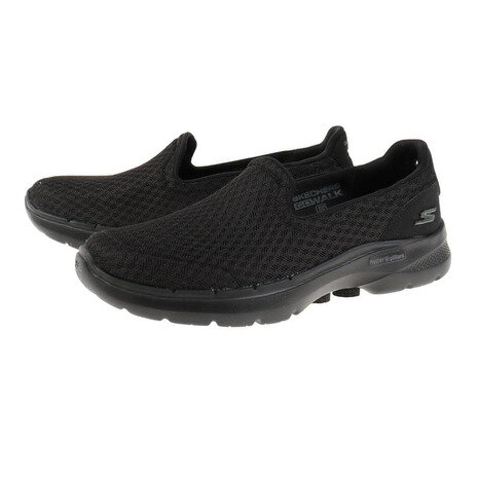 スケッチャーズ（SKECHERS）（レディース）ゴー ウォーク 6 ブラック 黒 124508-BBK カジュアルシューズ スリッポン スニーカー ウォーキング トレーニング