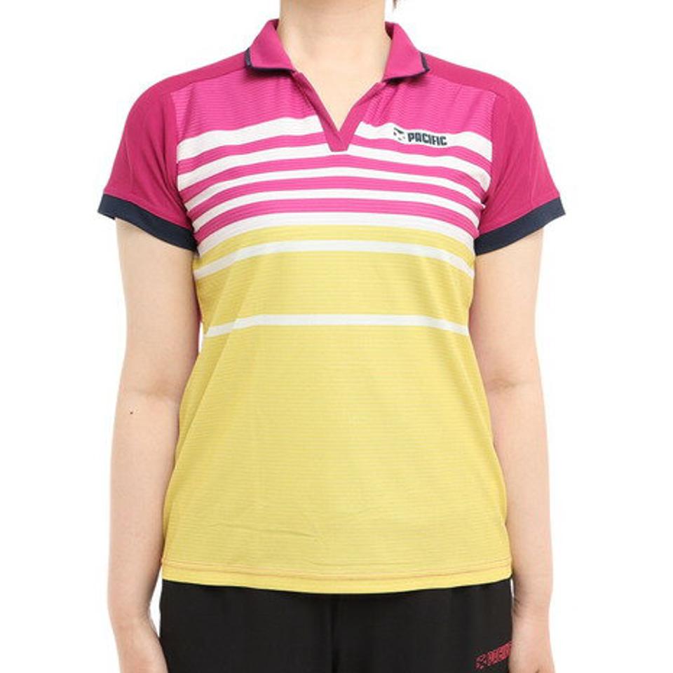 パシフィック（PACIFIC）（レディース） テニスウェア ドライプラス CA ボーダーポロシャツ PT20FW463