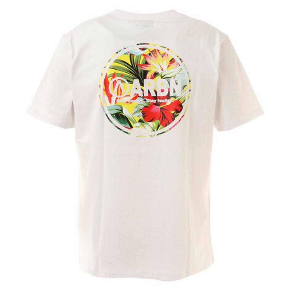 エアボーン（ARBN）（メンズ）Tシャツ メンズ 半袖 ボタニカルサークルロゴ ARBN21-1004-WHT カットソー