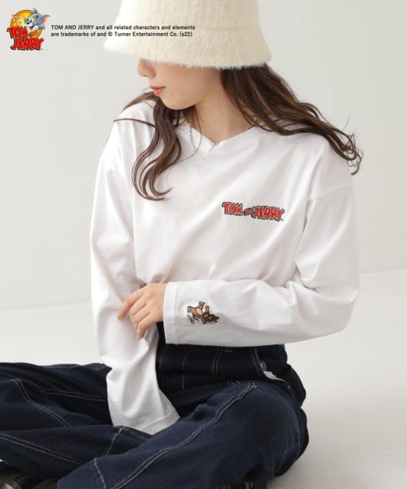 トムとジェリー スリーブ刺繍ロンT