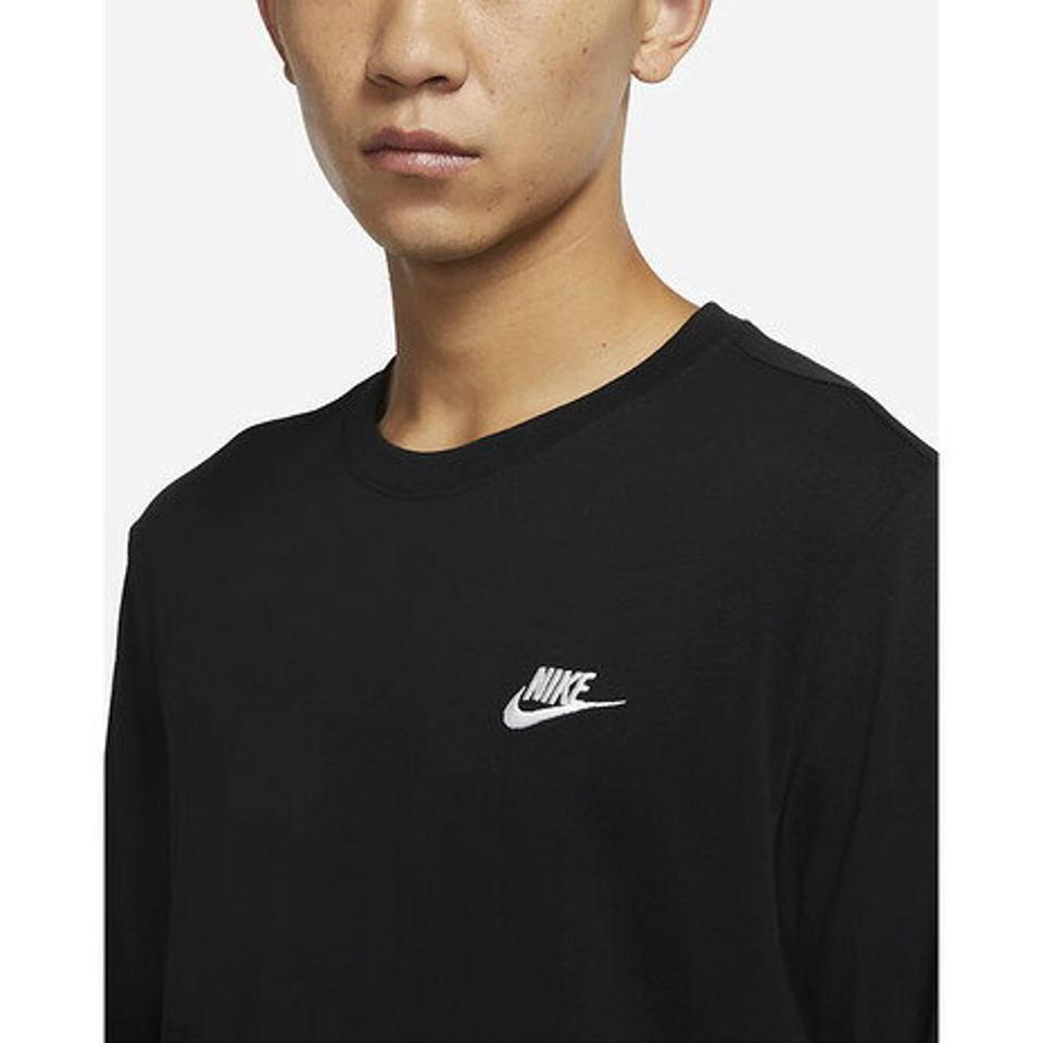 ナイキ（NIKE）（メンズ）Tシャツ 長袖 クラブ ロンT ワンポイントAR5194-010 ブラック 黒