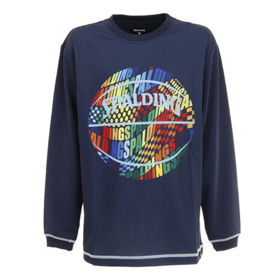 スポルディング（SPALDING） バスケットボールウェア ジュニア 長袖Tシャツ オプティカルレインボー SJT211640NV （キッズ）