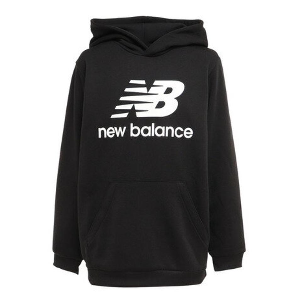 ニューバランス（new balance）（キッズ）スタックドロゴスウェットフーディ ABT25505BK