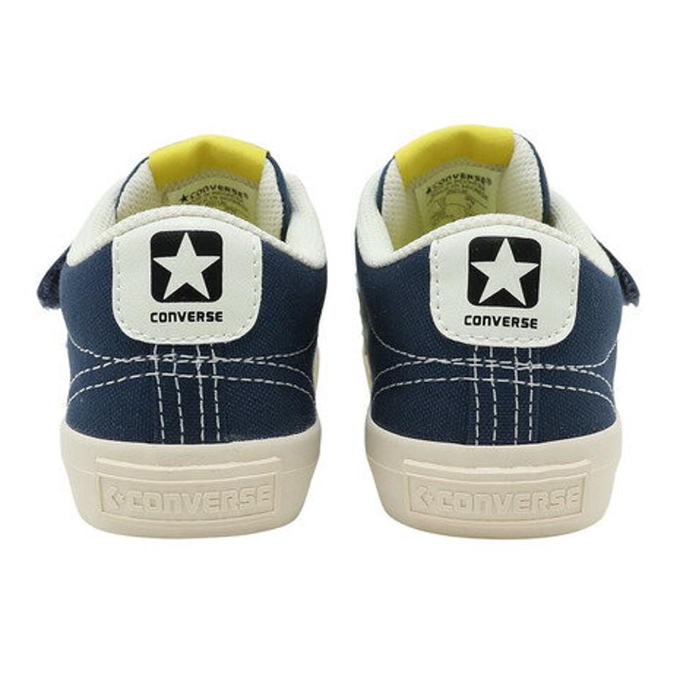 コンバース（CONVERSE）（キッズ）キッズ スニーカー 紺 黒 ベルト付き キッズ ブレイクスター ネイビー ブラック SK V-1 OX 37302060 37302061