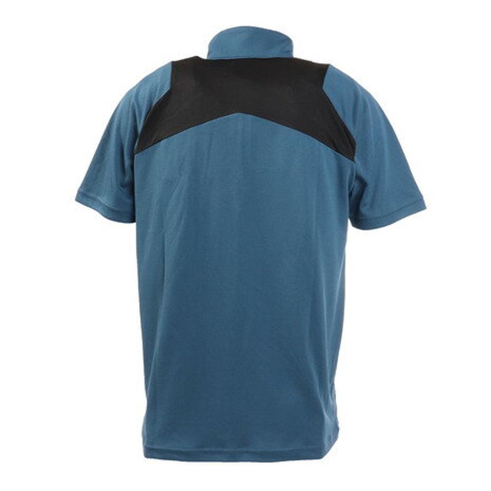 ザ・ワープ・バイ・エネーレ(The Warp By Ennerre)(メンズ)ゴルフウェア 吸水 速乾 ワープフレックス メッシュ半袖ジップシャツ WB5KTG14 BLU