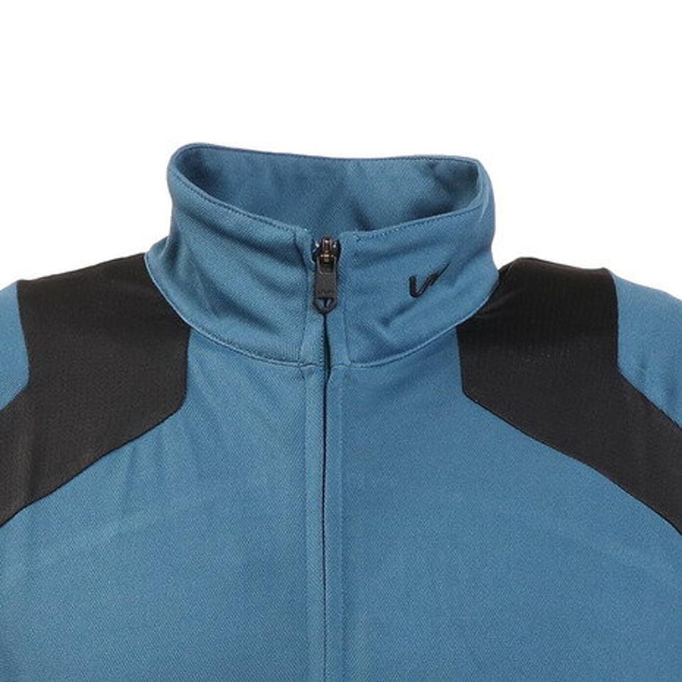 ザ・ワープ・バイ・エネーレ(The Warp By Ennerre)(メンズ)ゴルフウェア 吸水 速乾 ワープフレックス メッシュ半袖ジップシャツ WB5KTG14 BLU