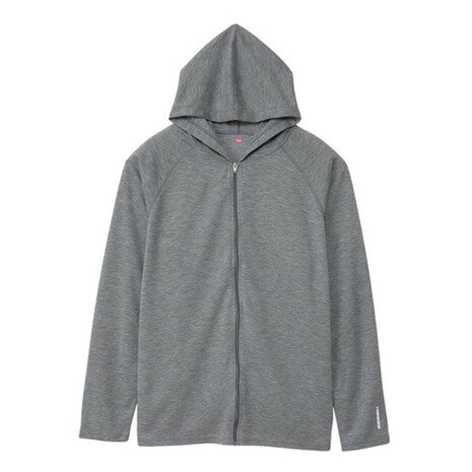 ヘインズ（Hanes）（メンズ）INSECT SHIELD ジップフーデッドロングスリーブTシャツ HM4-V103