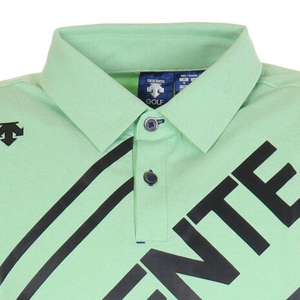 デサントゴルフ(DESCENTEGOLF) ゴルフウェア 吸汗速乾 UVカット デルタロゴプリント 半袖ポロシャツ DGMRJA37-GR00 (メンズ)