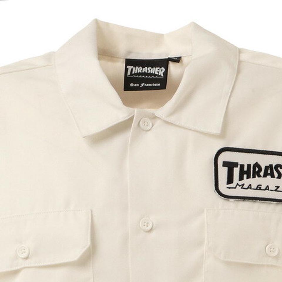 スラッシャー(THRASHER) HOMETOWN PATCH 半袖ワークシャツ TH5179WH (メンズ)