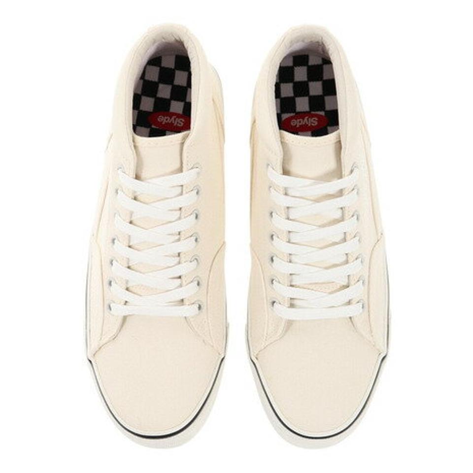 スライド（SLYDE）（メンズ）メンズ スニーカー スケーター ローカット スライドテックミッドカット SLYDE TECH MID CUT オフホワイト ブラックホワイト