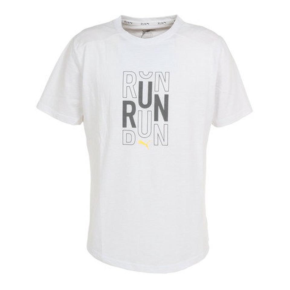 プーマ（PUMA）（メンズ）ランニング ロゴ 半袖 Tシャツ 522930 02 WHT