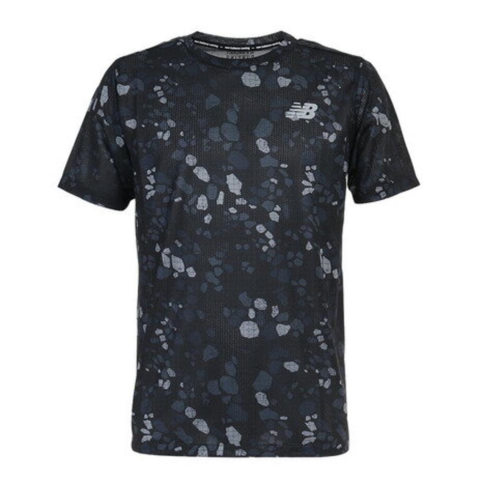 ニューバランス（new balance）（メンズ）Impact ラン プリンテッドショートスリーブTシャツ MT21263BK