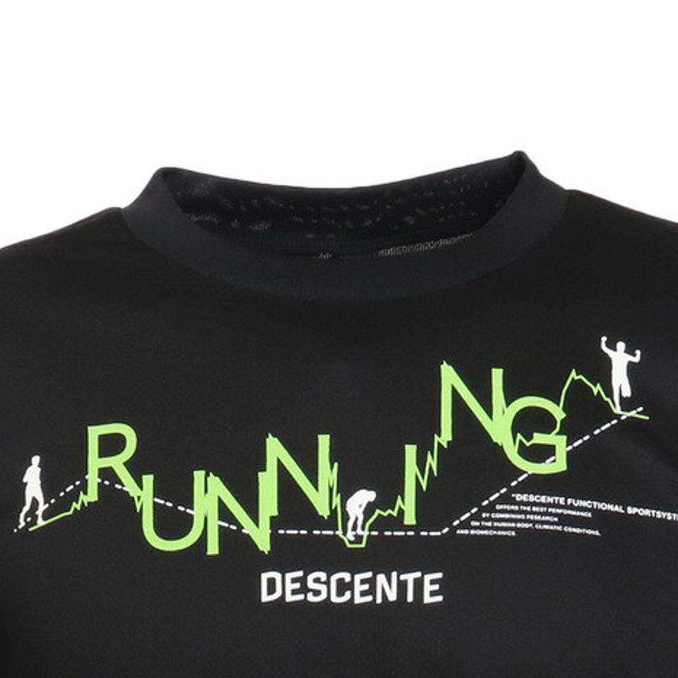 【ランニング対象品購入&エントリーでP10倍！8/19 20:00〜8/28 23:59】デサント（DESCENTE） ランニング ランニングウェア メンズ Tシャツ 長袖 グラフィック DRMSJB52 BK （メンズ）