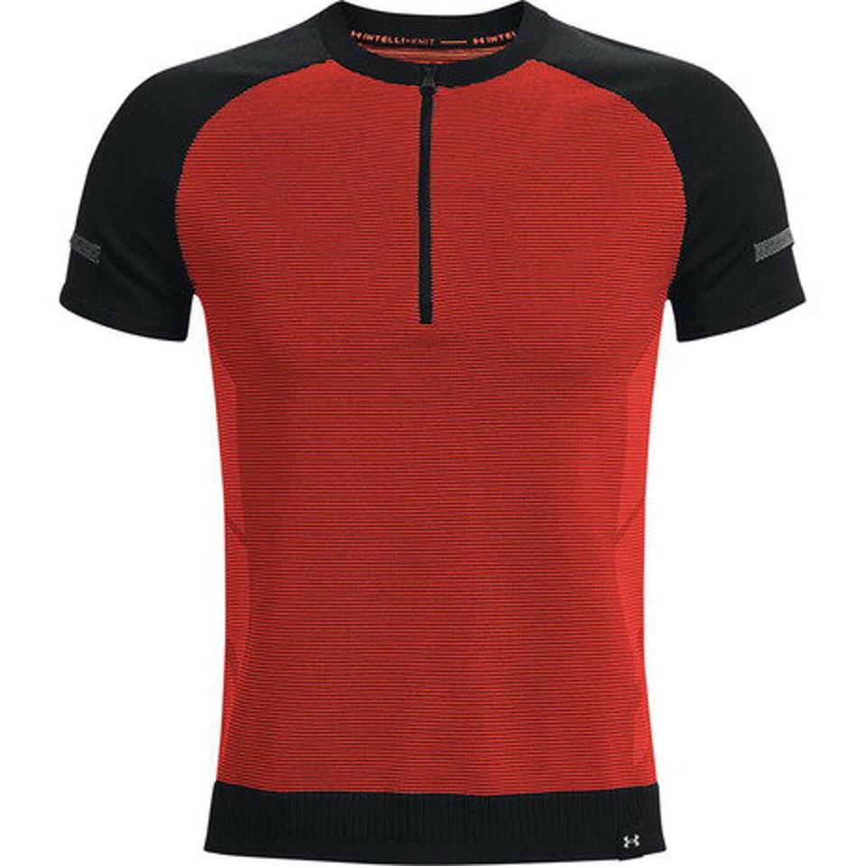 【ランニング対象品購入&エントリーでP10倍！8/19 20:00〜8/28 23:59】アンダーアーマー（UNDER ARMOUR） ランニング ランニングウェア メンズ Tシャツ 半袖 インテリニット 1/2ジップ ショートスリーブ 1366503 002 （メンズ）