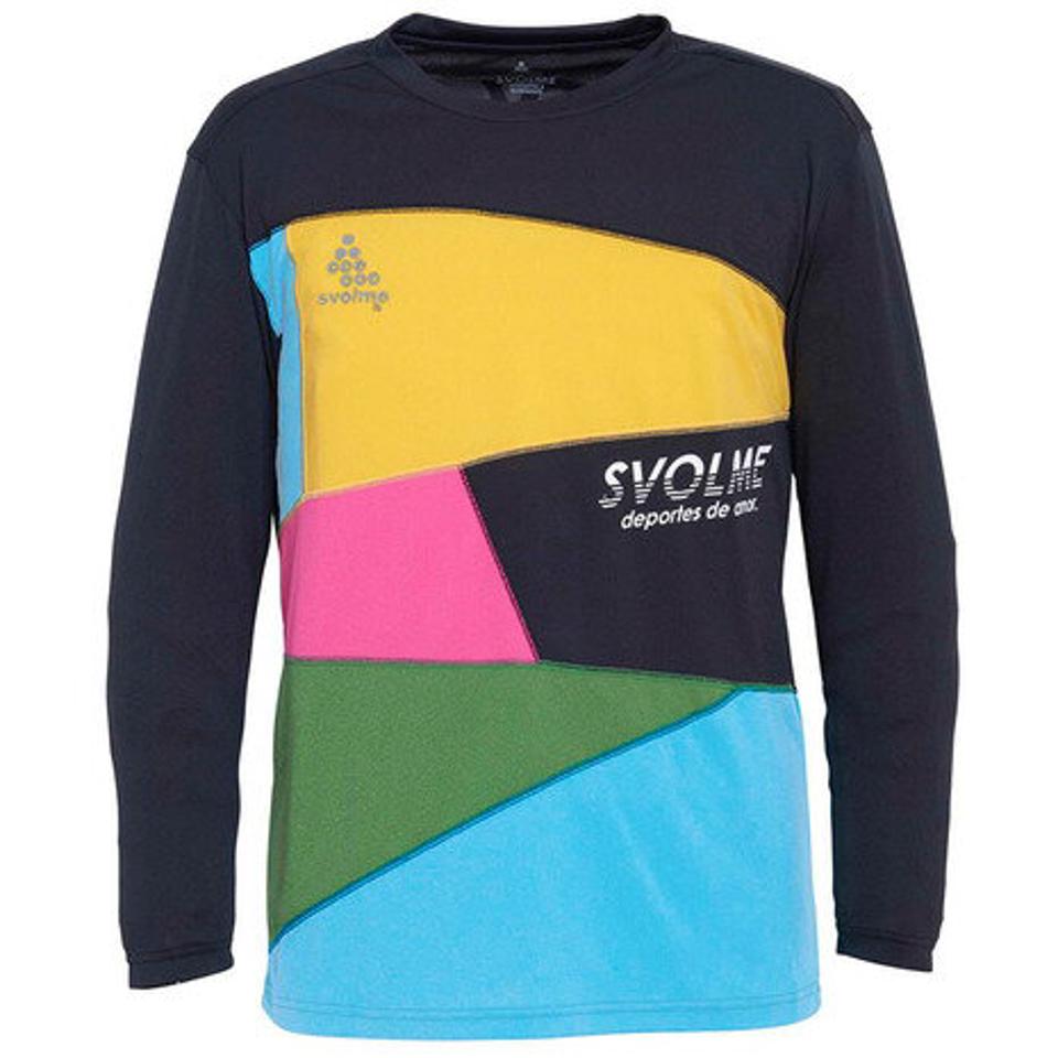【ランニング対象品購入&エントリーでP10倍！8/19 20:00〜8/28 23:59】スボルメ（SVOLME） ランニング Tシャツ メンズ 長袖 パッチワークロング シャツ 7193-02400BK オンライン価格 （メンズ）