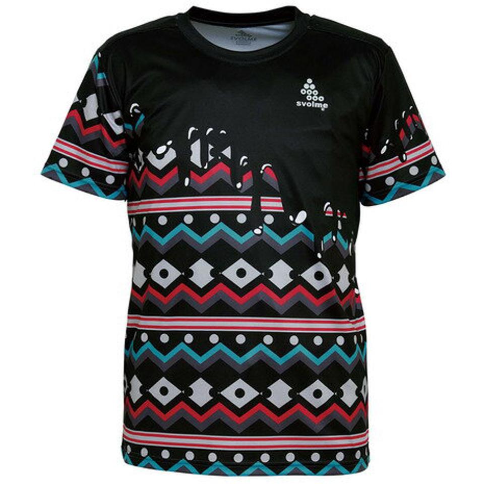 【ランニング対象品購入&エントリーでP10倍！8/19 20:00〜8/28 23:59】スボルメ（SVOLME） ランニング Tシャツ メンズ 半袖 ジオメトリック DRIP ランニングシャツ 7193-01700BK オンライン価格 （メンズ）