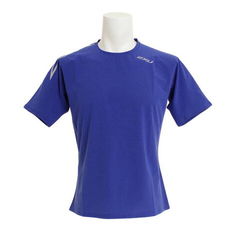 【ランニング対象品購入&エントリーでP10倍！8/19 20:00〜8/28 23:59】ツー・タイムズ・ユー（2XU） ランニング ストレッチエアフロー 半袖 Tシャツ MR6010A-BLU/SIL （メンズ）