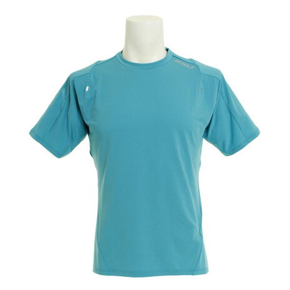 【ランニング対象品購入&エントリーでP10倍！8/19 20:00〜8/28 23:59】ツー・タイムズ・ユー（2XU） ランニング ストレッチニット 半袖 Tシャツ MR6009A-GRN/SIL オンライン価格 （メンズ）