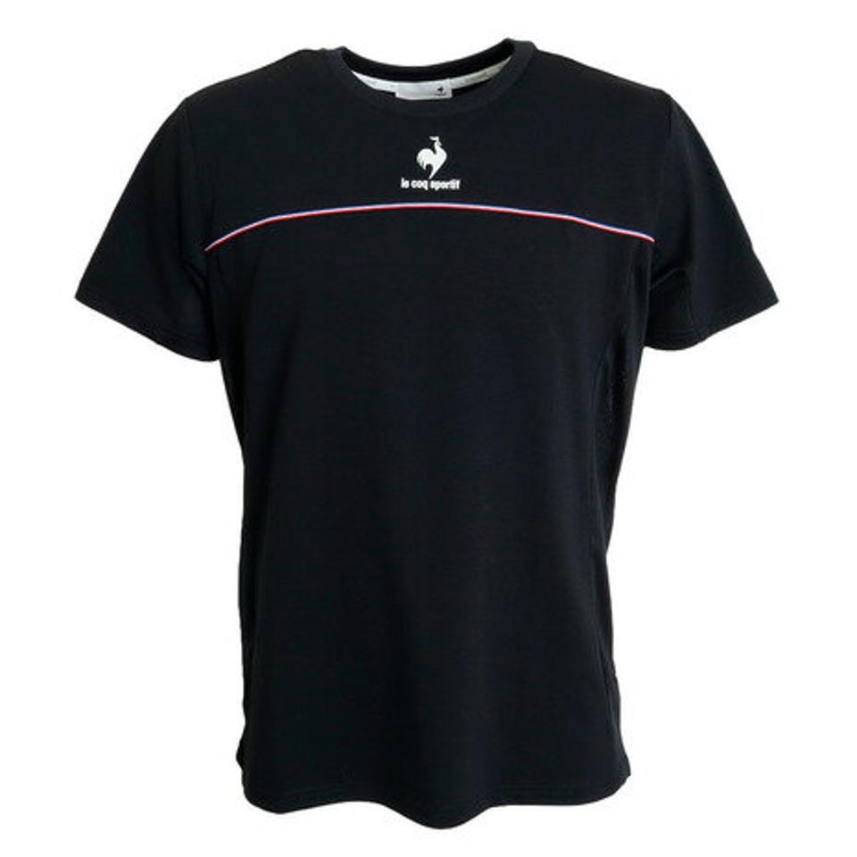 ルコック スポルティフ(Lecoq Sportif) テニスウェア トリコロール ゲームシャツ QTMTJA05 BLK (メンズ)