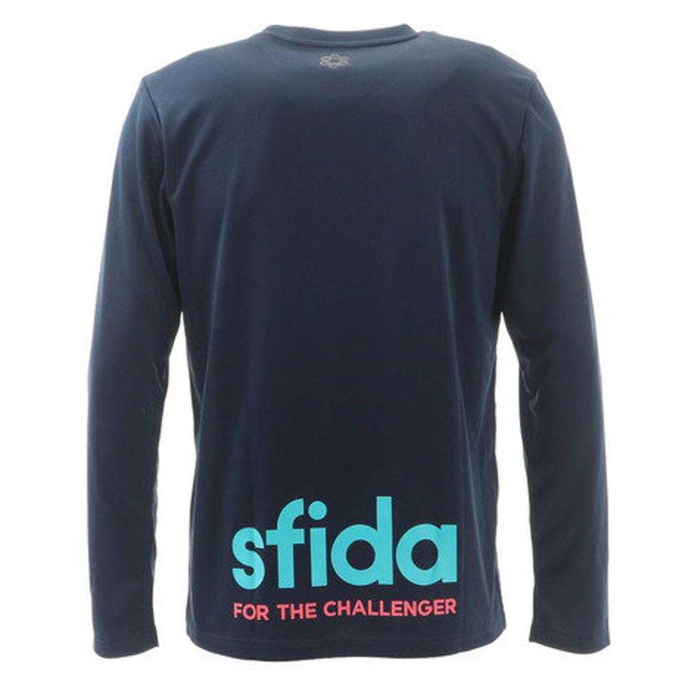 スフィーダ(SFIDA) サッカー ウェア メンズ 長袖 昇華 ロゴボーダー プラクティスシャツ SA-20A12 NVYMLT