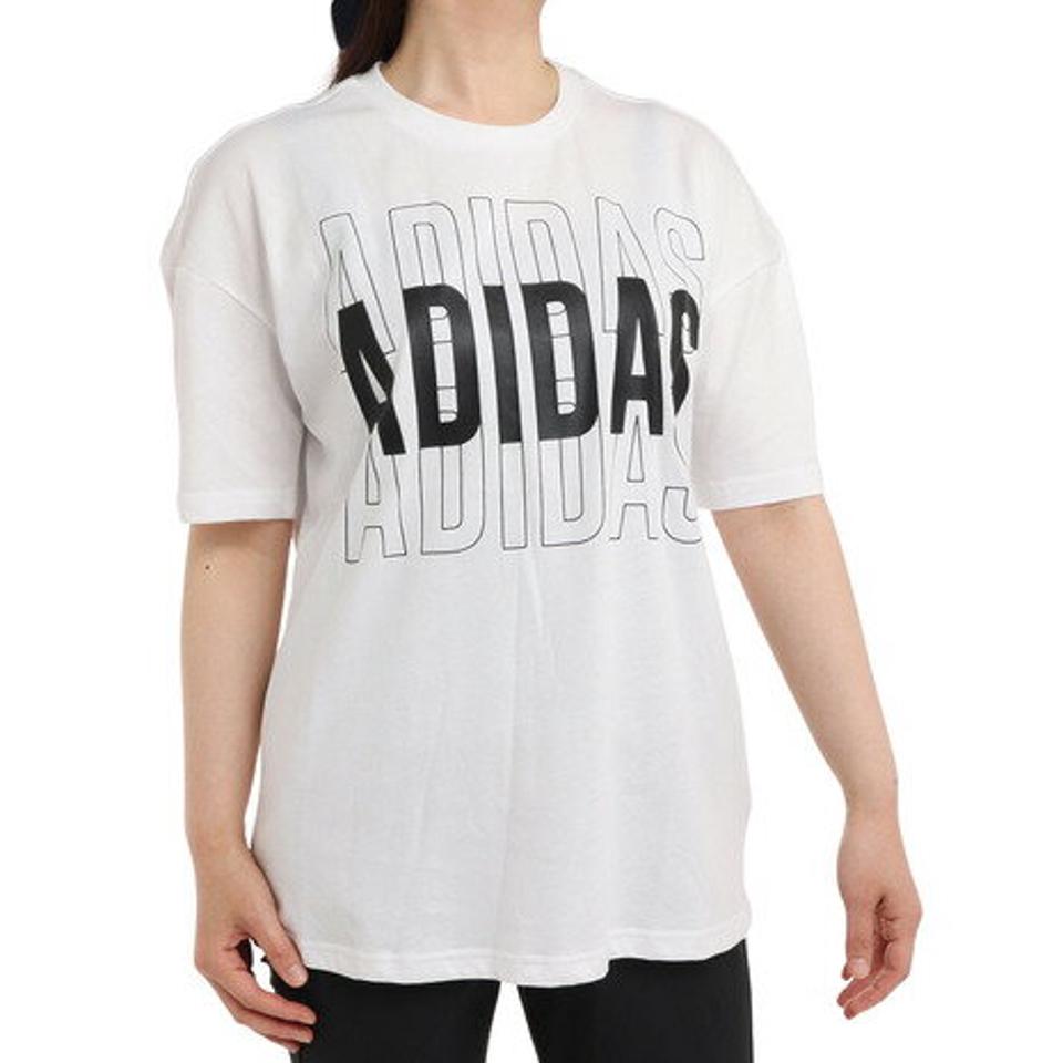 アディダス（adidas） エッセンシャルズ リピートアディダスロゴ オーバーサイズ 半袖Tシャツ WU975-HD1781 （レディース）