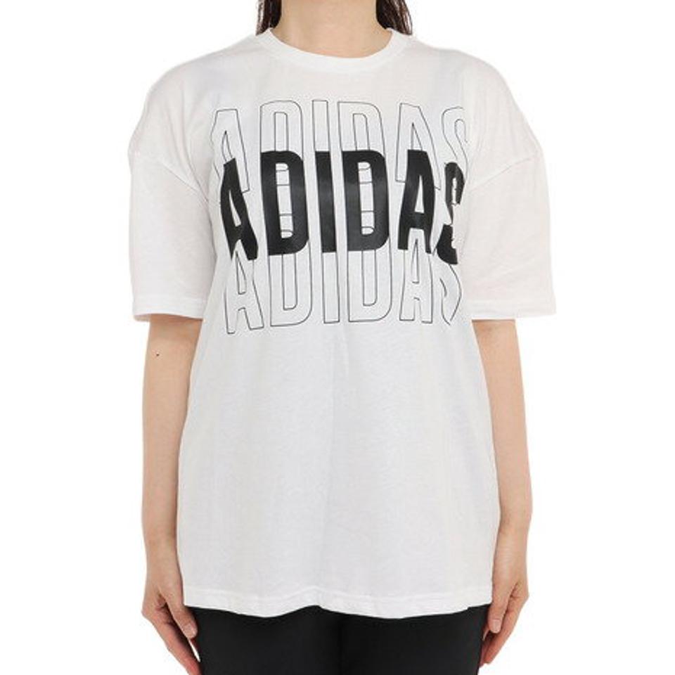 アディダス（adidas） エッセンシャルズ リピートアディダスロゴ オーバーサイズ 半袖Tシャツ WU975-HD1781 （レディース）