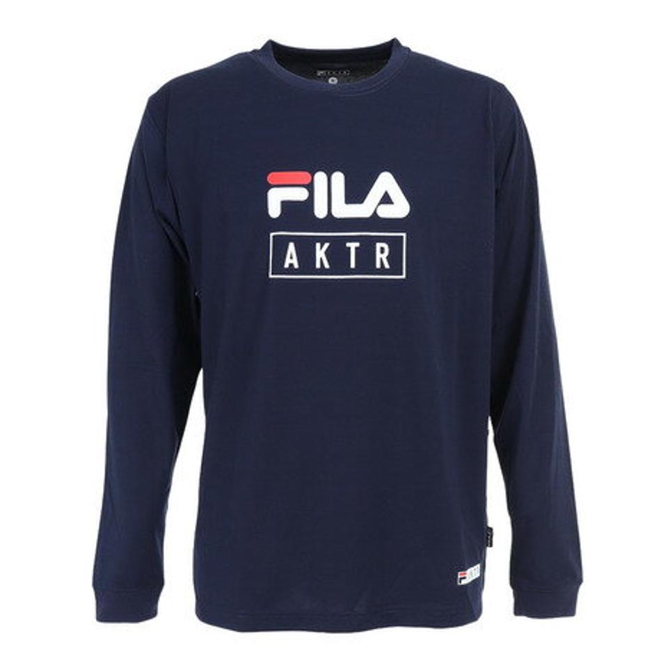 アクター（AKTR）（メンズ）バスケットボールウェア ロンT ×FILA LOGO SPORTS 長袖Tシャツ 122-051005 NV