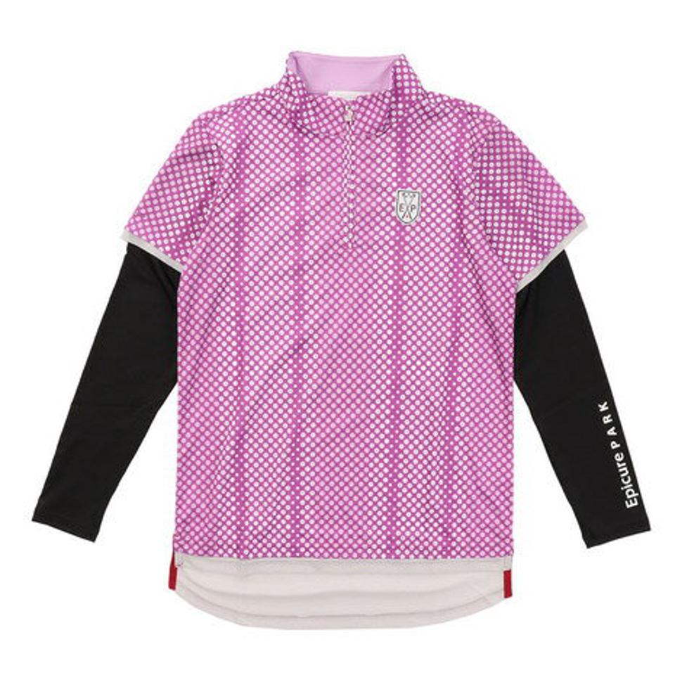 エピキュール(epicure)(レディース)ゴルフウェア 吸水 速乾 UV レギュラー フェイクレイヤード長袖ポロシャツ 155-25710