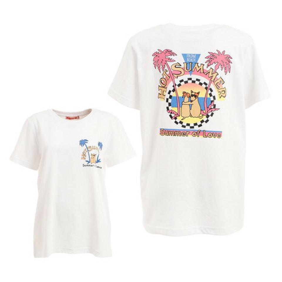 【スポーツデー エントリーでP5倍！4/3 9:59迄】Surfs Up（Surfs Up）（レディース）Tシャツ レディース 半袖 プリント サンセット 212SU2ST151 WHT