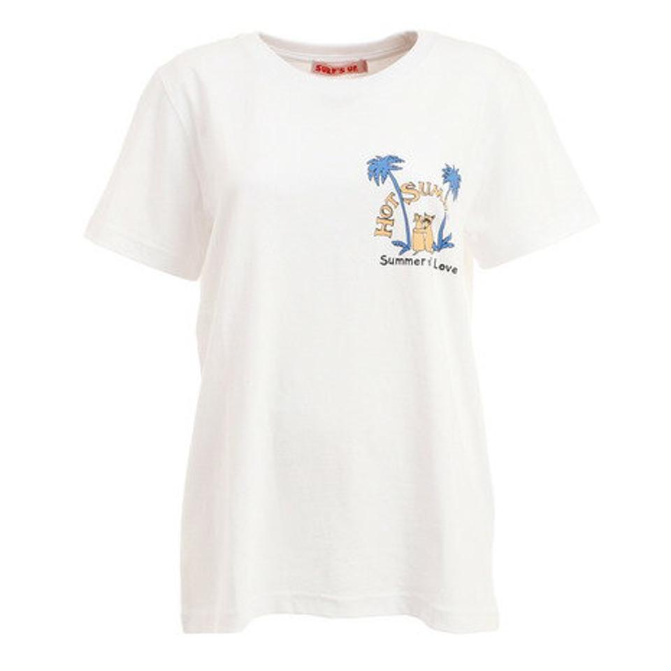【スポーツデー エントリーでP5倍！4/3 9:59迄】Surfs Up（Surfs Up）（レディース）Tシャツ レディース 半袖 プリント サンセット 212SU2ST151 WHT