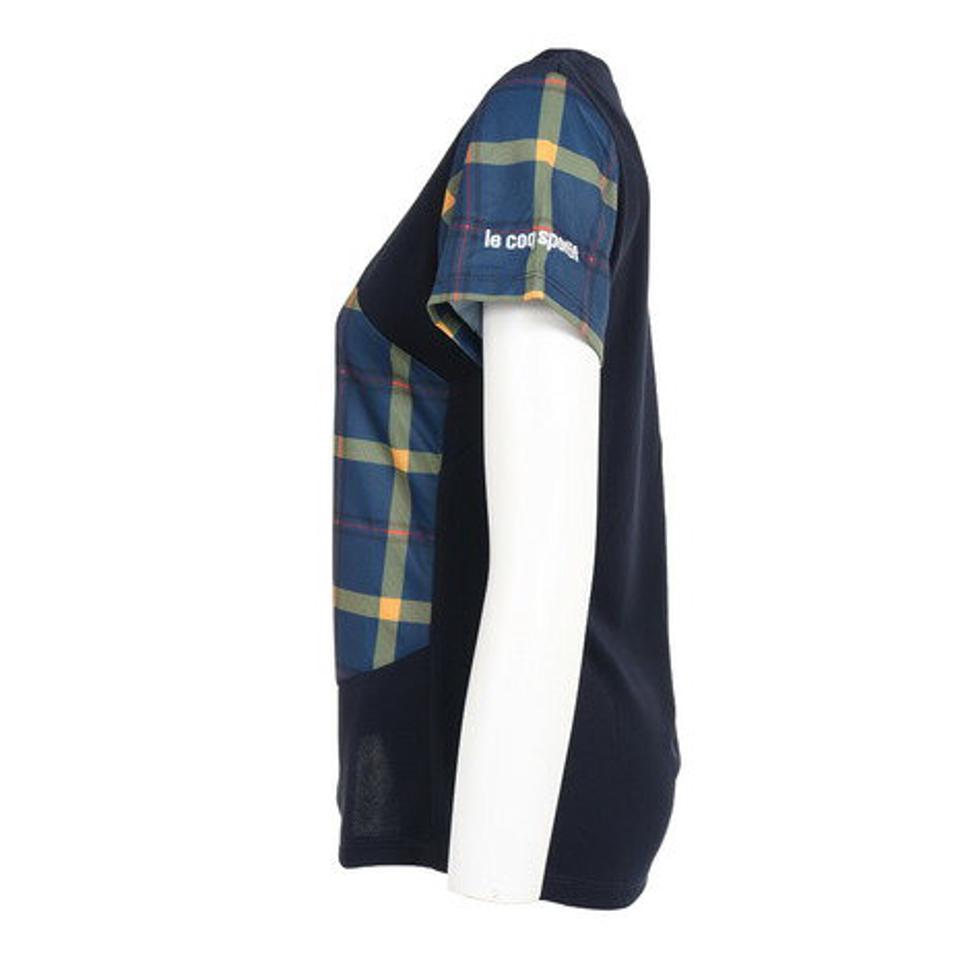 【9/5 24h限定エントリー&対象4店舗買い回りで最大P10倍!】ルコック スポルティフ(Lecoq Sportif) テニスウェア レディース COUCOUPARIS CHECK 半袖シャツ QTWUJA06 NV (レディース)