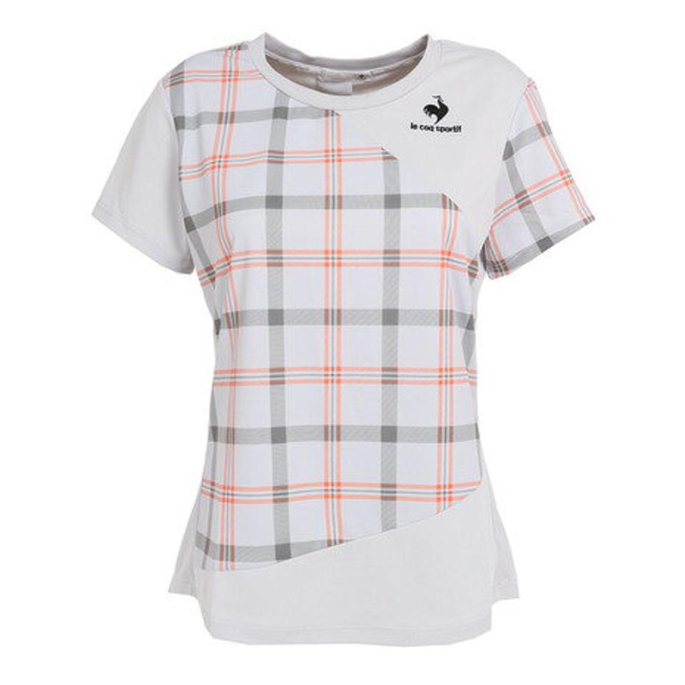 ルコック スポルティフ(Lecoq Sportif) テニスウェア レディース COUCOUPARIS CHECK 半袖シャツ QTWUJA06 GY (レディース)