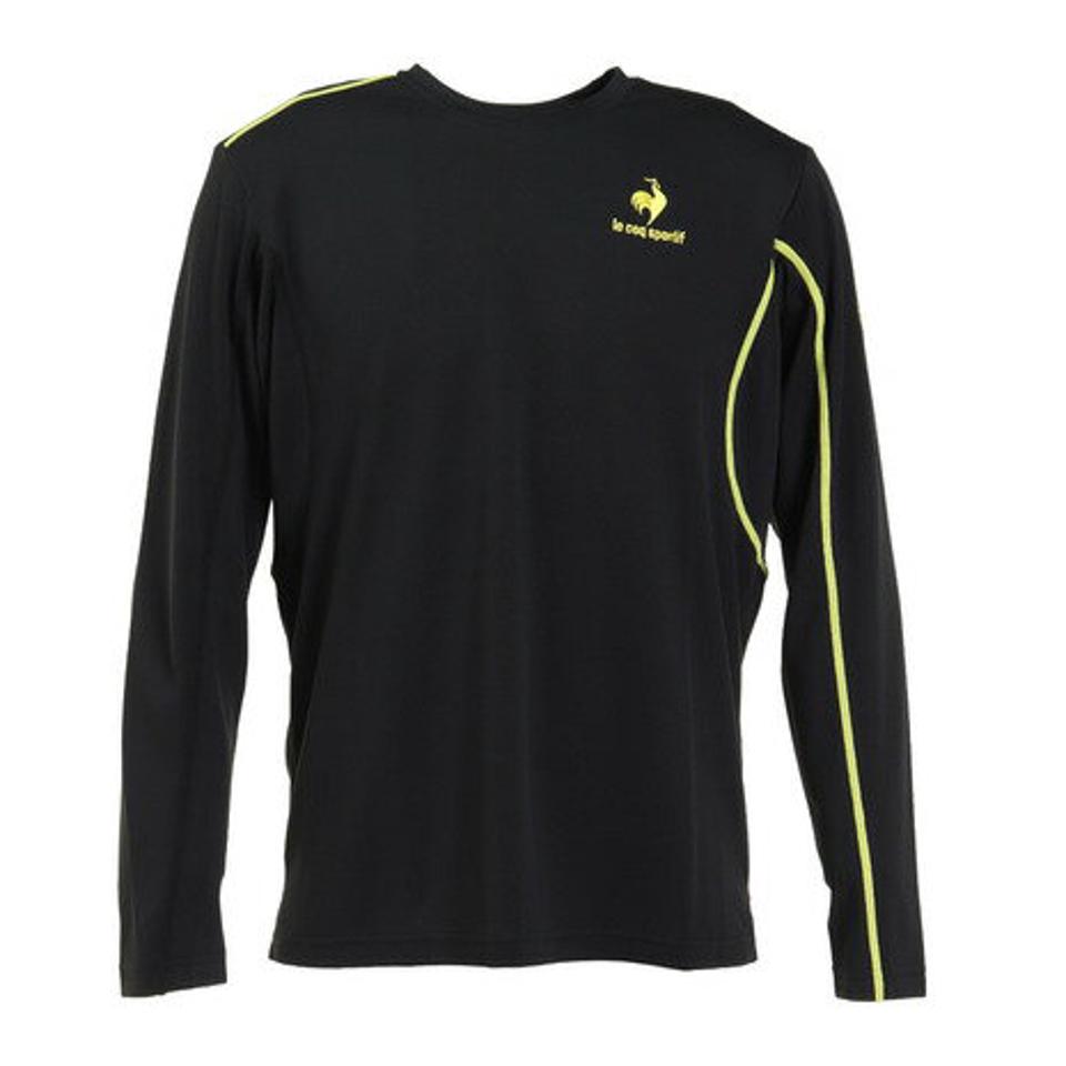 【2/5 24h限定 エントリー&対象4店舗買い回りで最大P10倍!】ルコック スポルティフ(Lecoq Sportif)(メンズ)テニスウェア NEW COSMOS STITCH 長袖シャツ QTMUJB01 BK