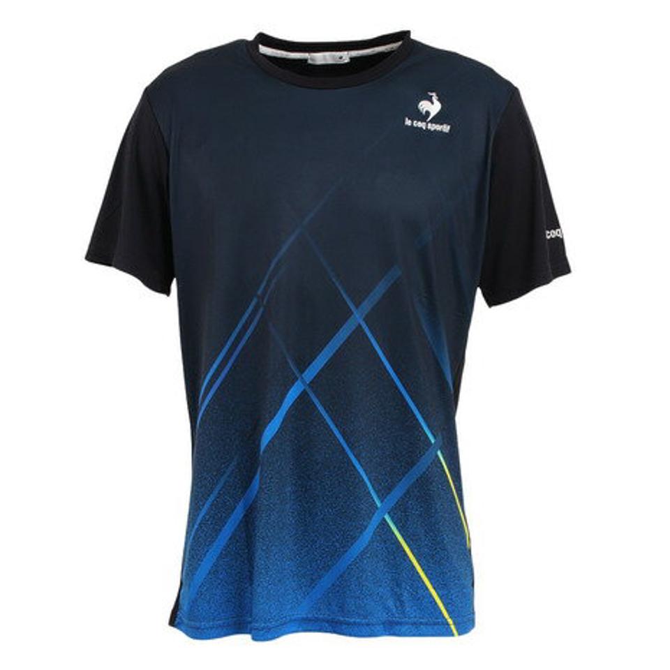 ルコック スポルティフ(Lecoq Sportif) テニスウェア TEAM GRAPHIC GAME SHIRT QTMTJA93 NVY (メンズ)