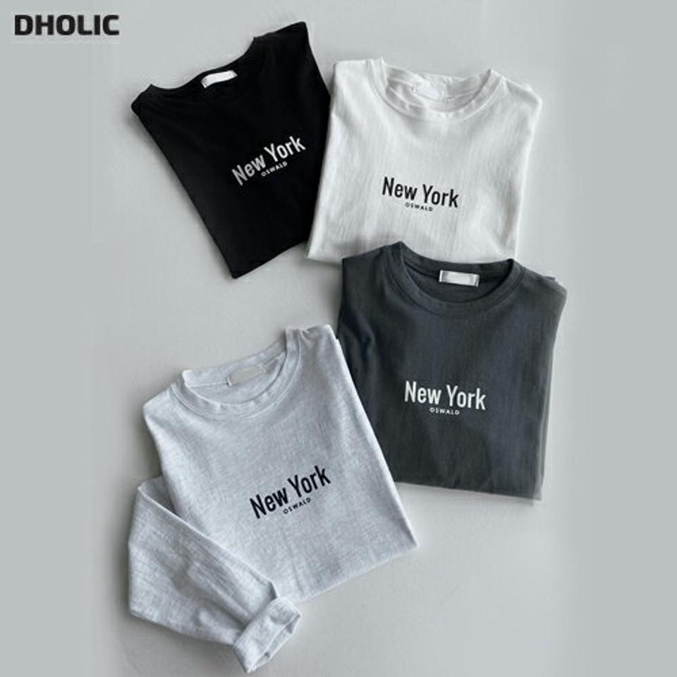 New YorkレタリングTシャツ・t01185 レディース 【tops】トップス スウェット トレーナー 長袖 ロゴ レタリング ラウンドネック ロンT カジュアル 柄 ラフ 春 秋 韓国ファッション 人気
