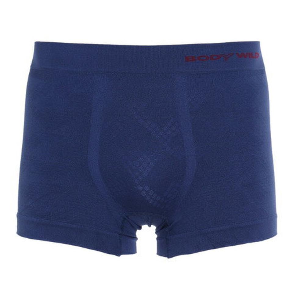 ボディワイルド(BODY WILD) ボクサーパンツ 成型ジオメトリック柄 前とじ BWS875J BLU (メンズ)