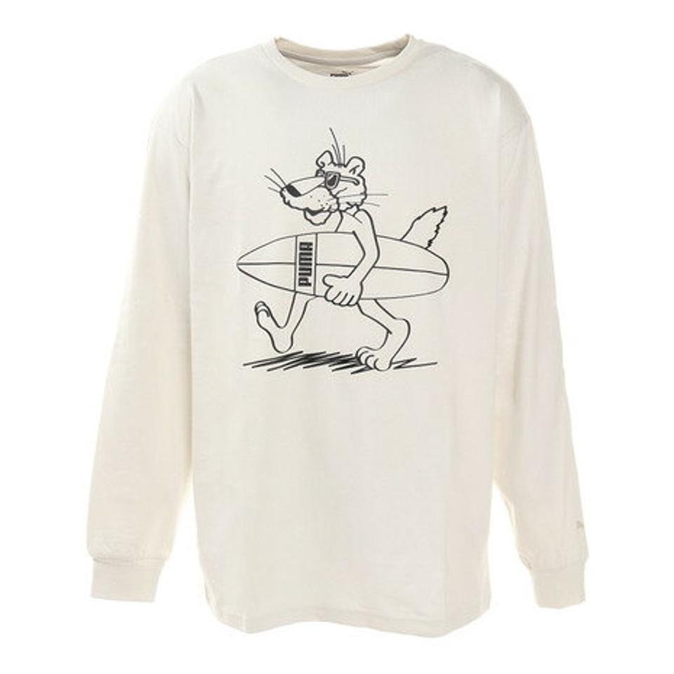 プーマ（PUMA） SUPER PUMA 長袖TシャツB 587605 05 WHT スポーツウェア （メンズ）