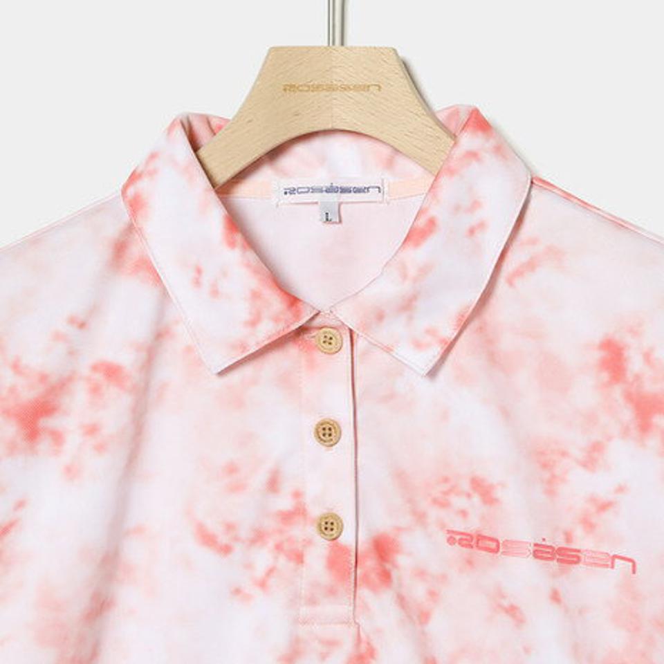 ROSASEN ゴルフウェア さらっと爽やか A-Line タイダイプリント 半袖シャツ 048-26342-073 (レディース)