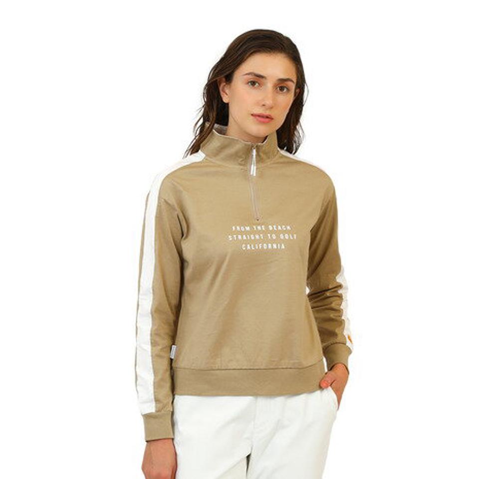 【4/15 24h限定 エントリー&対象3店舗以上買い回りで最大P10倍!】ROSASEN(レディース)ゴルフウェア ハイネック 衿配色 A-Line ハーフジップ長袖シャツ 048-26311