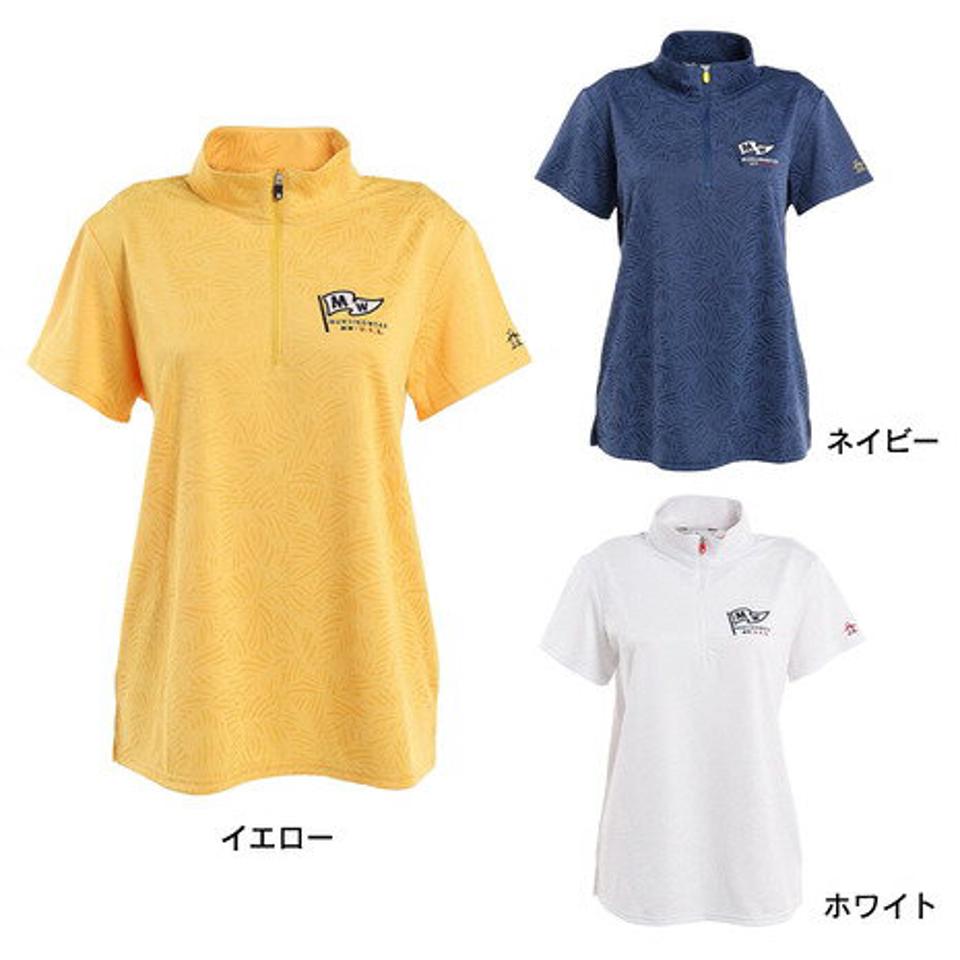 マンシングウエア(MUNSING WEAR) ゴルフウェア ジャガード ハーフジップ半袖シャツ MGWTJA02CH (レディース)