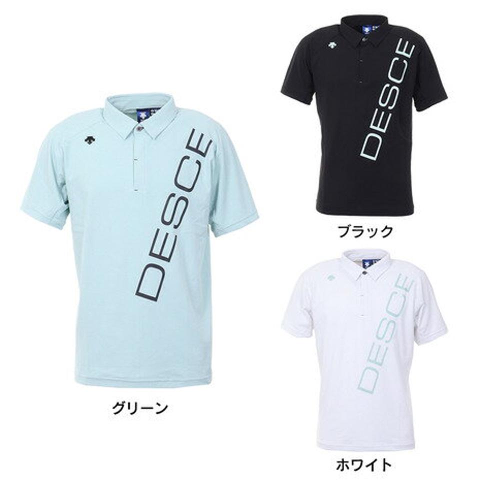 デサントゴルフ(DESCENTEGOLF) ゴルフウェア 軽快 ストレッチ リサイクルソロテックス ロゴプリント 半袖ポロシャツ DGMTJA30 (メンズ)