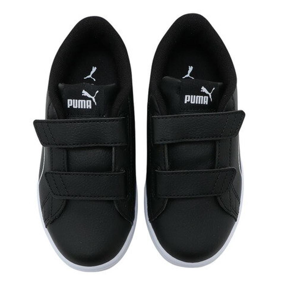 プーマ（PUMA）（キッズ）スニーカー ジュニア 白 黒 スマッシュ V2 ホームスクール V PS ホワイト ブラック 386200
