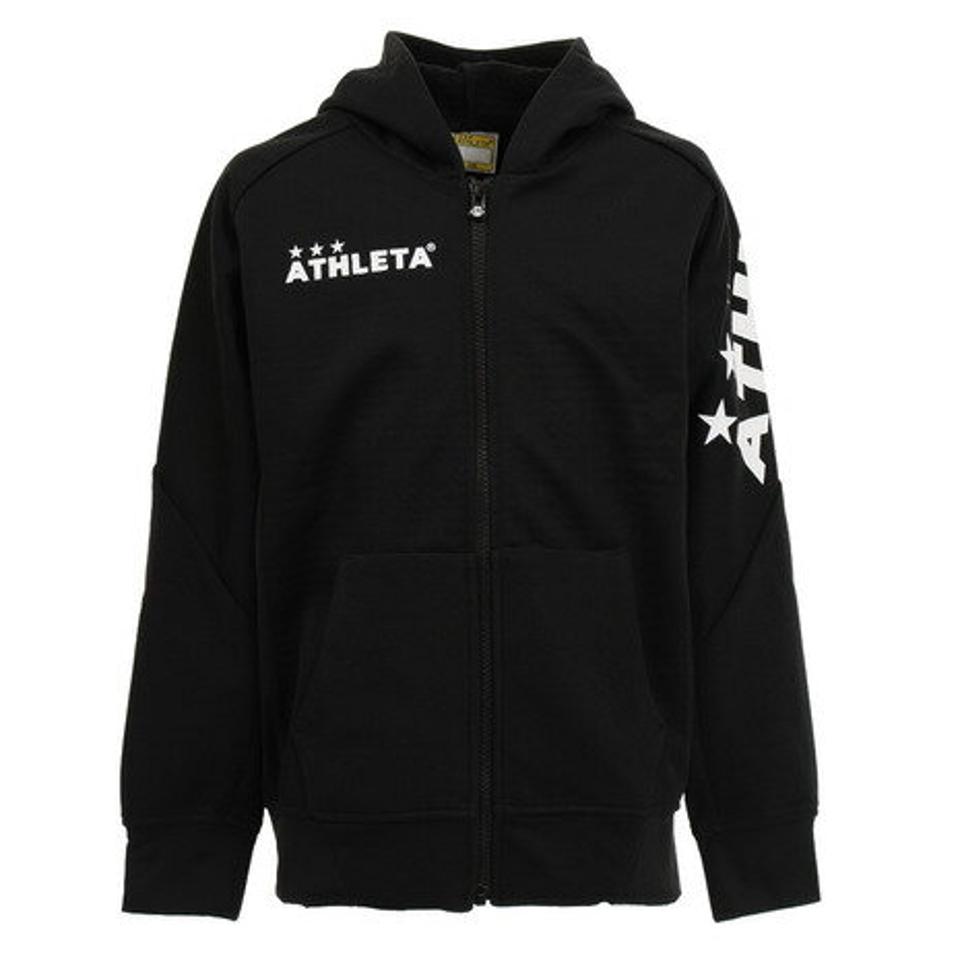 アスレタ(ATHLETA)(キッズ)ジュニア ウェア 防風 スウェットジップパーカー 3343J 黒 スポーツウェア
