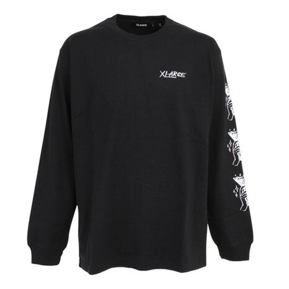 エクストララージ（XLARGE） COCKTAIL ロゴ 長袖Tシャツ 101223011026-BLACK （メンズ）