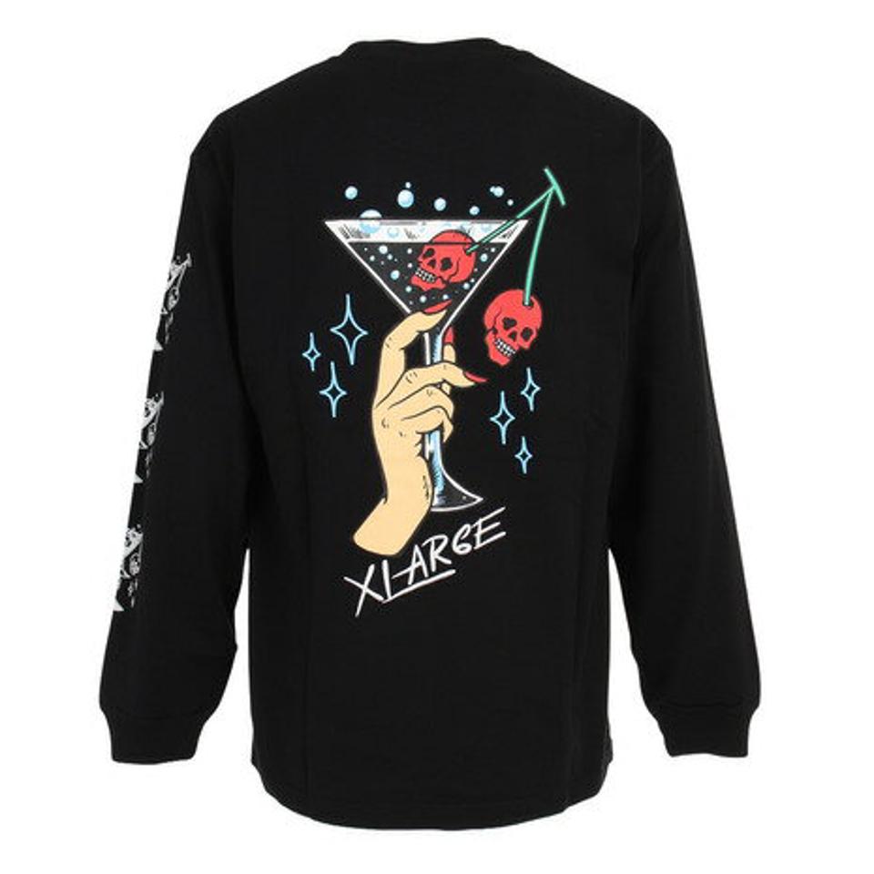 エクストララージ（XLARGE） COCKTAIL ロゴ 長袖Tシャツ 101223011026-BLACK （メンズ）