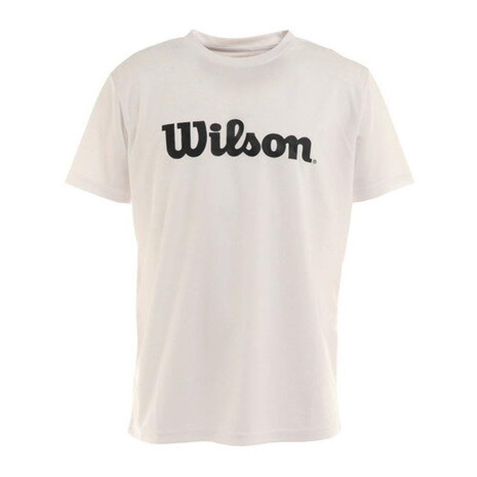 ウイルソン（Wilson）（メンズ）テニスウェア ビッグロゴドライ Tシャツ 紫外線遮蔽率90%以上 UVカット 紫外線対策 吸水速乾 412240-WT