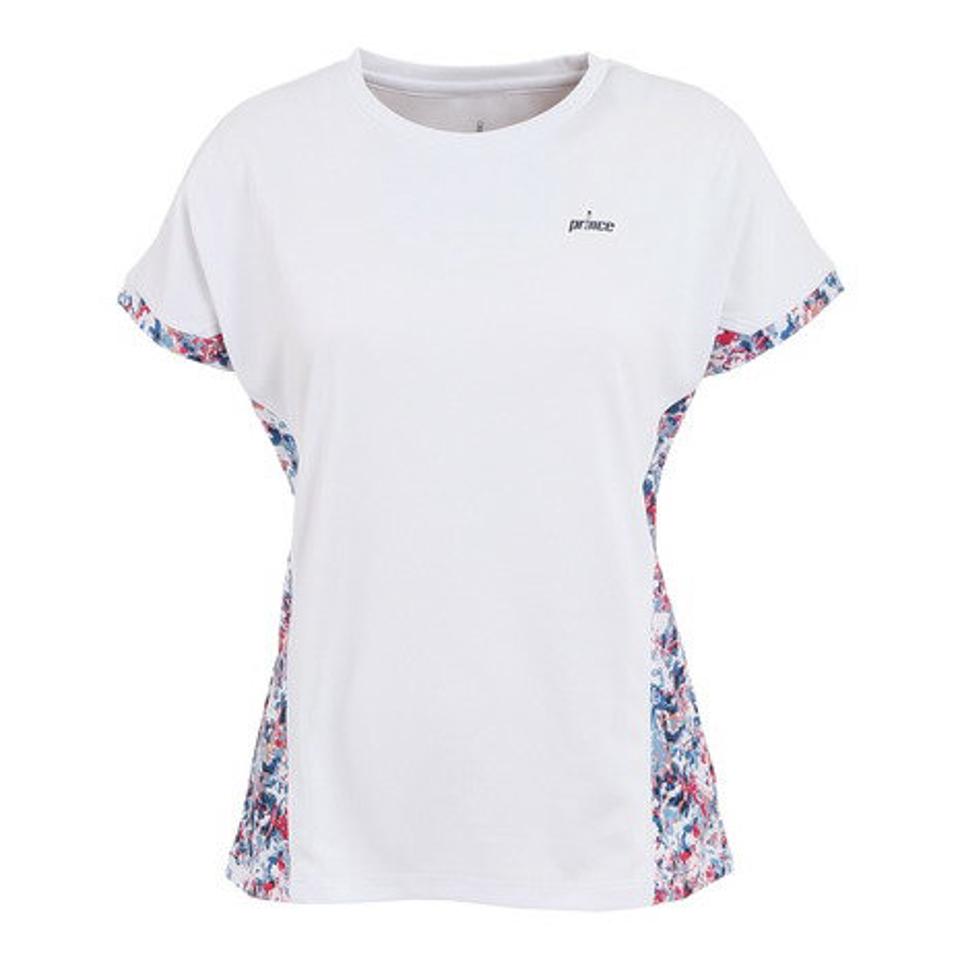 プリンス(PRINCE)(レディース)テニスウェア レディース ゲームシャツ WF2090 146 WHT Tシャツ 吸汗速乾 UVケア