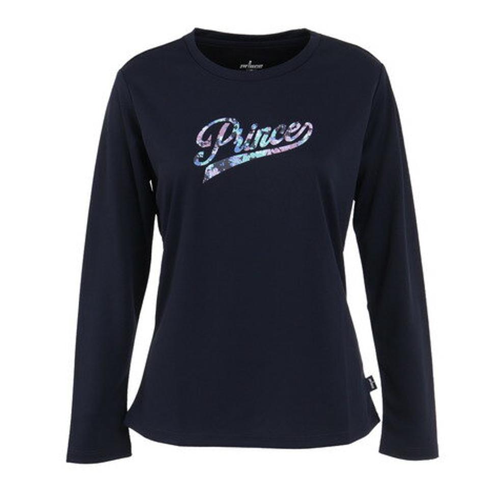 プリンス(PRINCE)(レディース)テニスウェア レディース ロングスリーブシャツ WF2089 127 NVY 長袖 吸汗速乾 UVケア